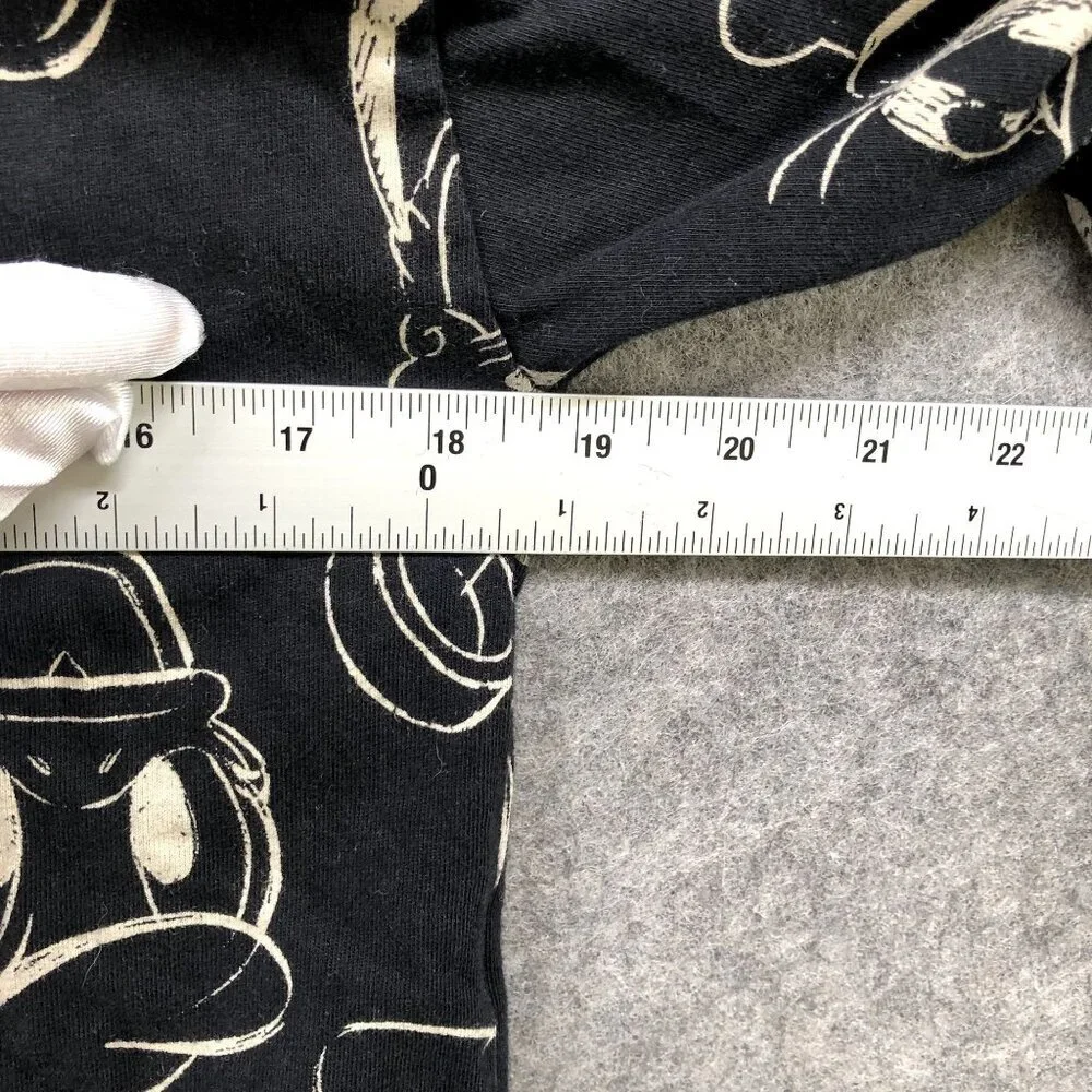 Zara Girls 13-14 Disney Long Sleeve Cropped T Shirt Black Beige Mickey & Friends